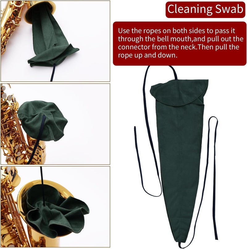 Dowite Saxophone Cleaning Care Kit: Mouthpiece&Dust Brush, Cleaning Cloth,Swabs,Necking Swab,Finger Rest,Cork Grease, Key Oil,Mouthpiece Pad – Sax Cleaning Kit for Professional players, Students - Image 5